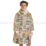 Personalized Superheroes Tarot Cards Reto Halloween Snug Oversized Wearable Hoodie Blanket-Hoodie Blanket-Amor Custom Gifts