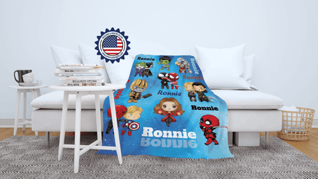 Blankets Personalized Superheroes & Villains Blanket, Custom Name Blanket For Kids