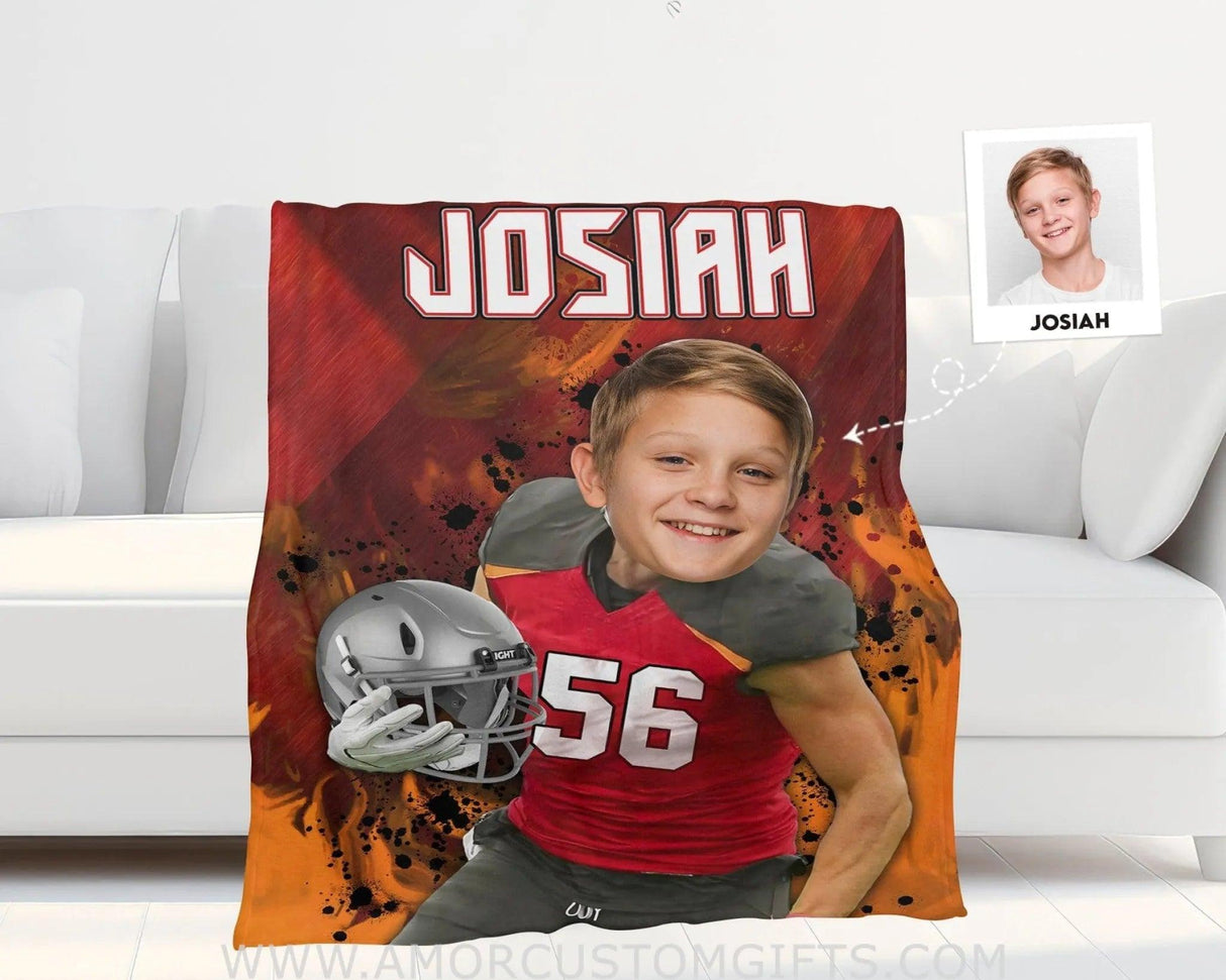 Blankets Personalized Tampa Bay Football Boy Blanket | Custom Football Boys Blanket