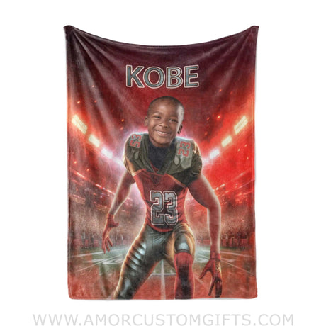 Blankets Personalized Tampa Bay Football Boy Buccaneers Photo Blanket | Custom Name & Face Boy Blanket