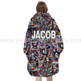 Personalized Tarot Card Halloween Horror Icons Snug Oversized Wearable Hoodie Blanket-Hoodie Blanket-Amor Custom Gifts