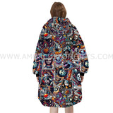 Personalized Tarot Card Halloween Horror Icons Snug Oversized Wearable Hoodie Blanket-Hoodie Blanket-Amor Custom Gifts