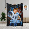 Blankets Personalized Tennessee Football Boy Blanket | Custom Face & Name Football Boys Blanket