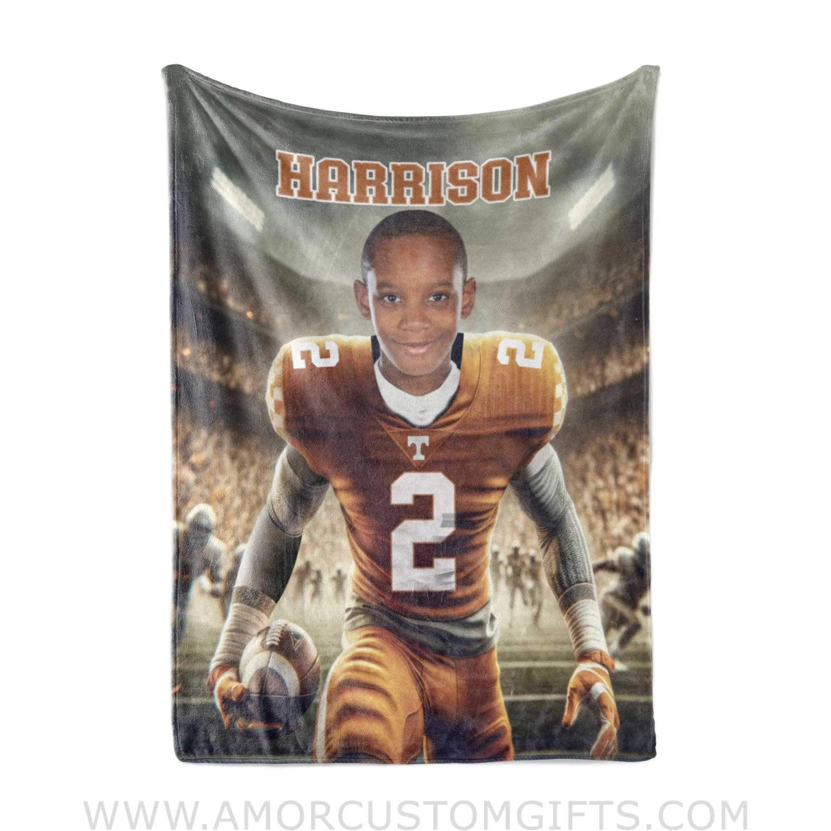 Blankets Personalized NCAA Tennessee Football Boy Volunteers Photo Blanket | Custom Name & Face Boy Blanket