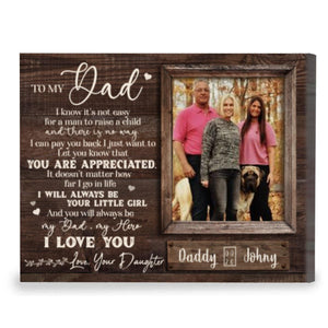 Personalized Thank You Dad Gift, To My Dad Custom Picture Poster Canvas Print - Amor Custom Gifts