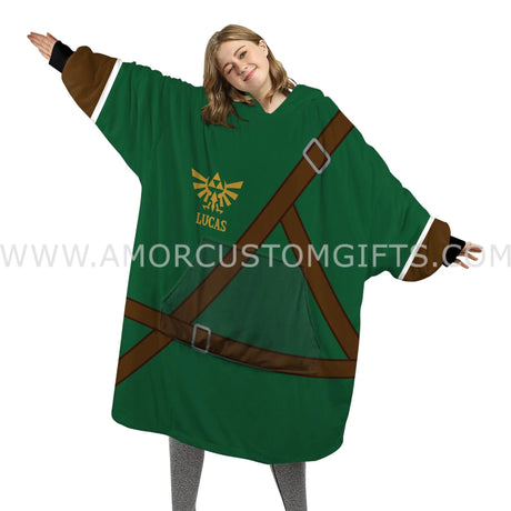 Personalized The Legend of Zelda Nintendo Snug Oversized Wearable Hoodie Blanket-Hoodie Blanket-Amor Custom Gifts