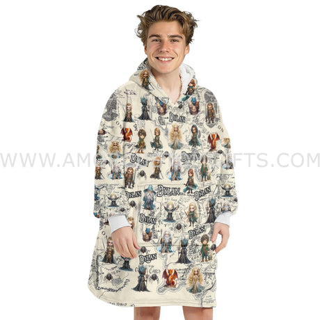 Personalized The Lord of The Halloween The Middle Earth Map Snug Oversized Wearable Hoodie Blanket-Hoodie Blanket-Amor Custom Gifts