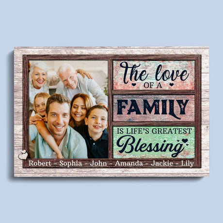 Posters, Prints, & Visual Artwork Personalized The Love Of A Family - Custom Photo & Name Poster Canvas Print