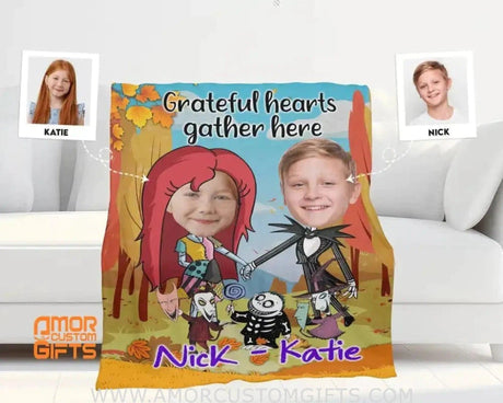 Blankets Personalized The Nightmare Before Christmas Boy Girl Blanket | Custom Face & Name Christmas Boys Girls Blanket