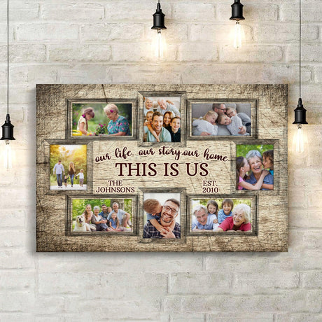 Posters, Prints, & Visual Artwork Personalized This Is Us - Custom Photo & Name Poster Canvas Print