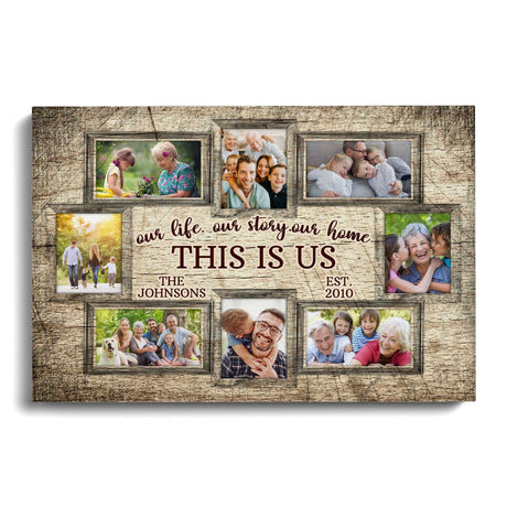 Posters, Prints, & Visual Artwork Personalized This Is Us - Custom Photo & Name Poster Canvas Print