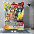 Blankets Personalized Thor & Raichu Trading Card Blanket – Pikachu Blanket – Marvel PK Blanket 23 – Manga Cartoon Gift – Anime PK Card Gift For Kids
