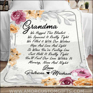 Blanket Personalized to My Mom Butterfly Flowers Blanket, Mother's day blanket for mom, grandma