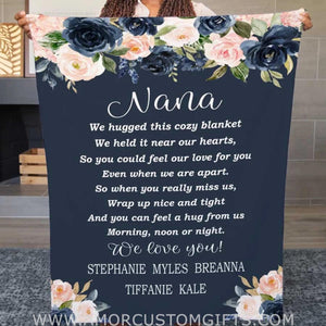 Blanket Personalized to My Mom Butterfly Flowers Blanket, Mother's day blanket for mom, grandma