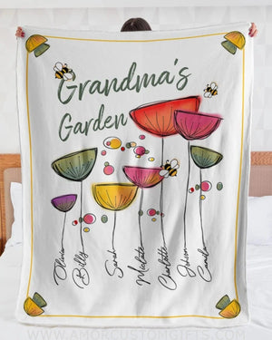 Blanket Personalized to My Mom Butterfly Flowers Blanket, Mother's day blanket for mom, grandma