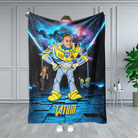 Blankets Personalized Toy Story Light Year Galaxy Space Blanket | Custom Boy Blanket