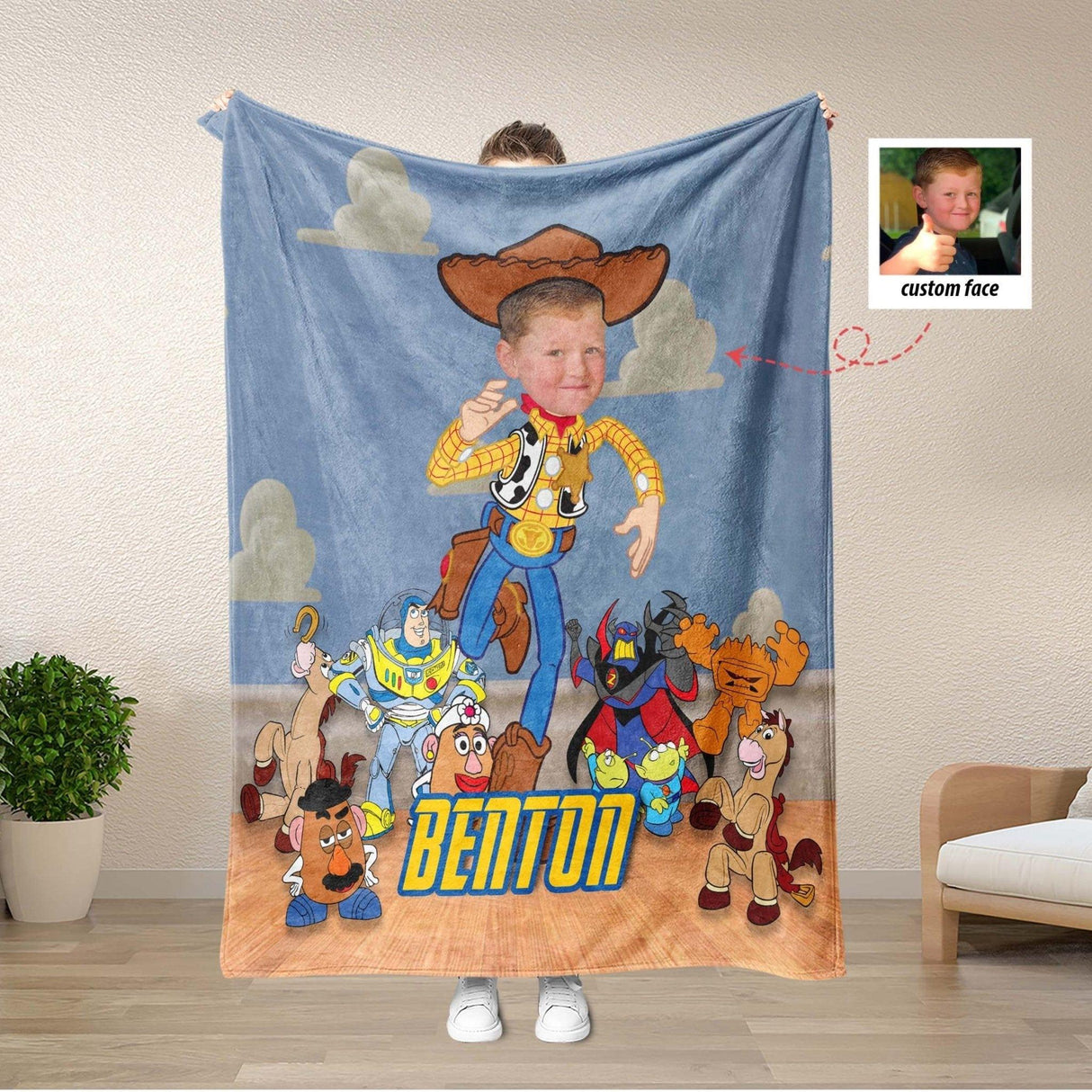 Blankets Personalized Toy Woody Photo Blanket