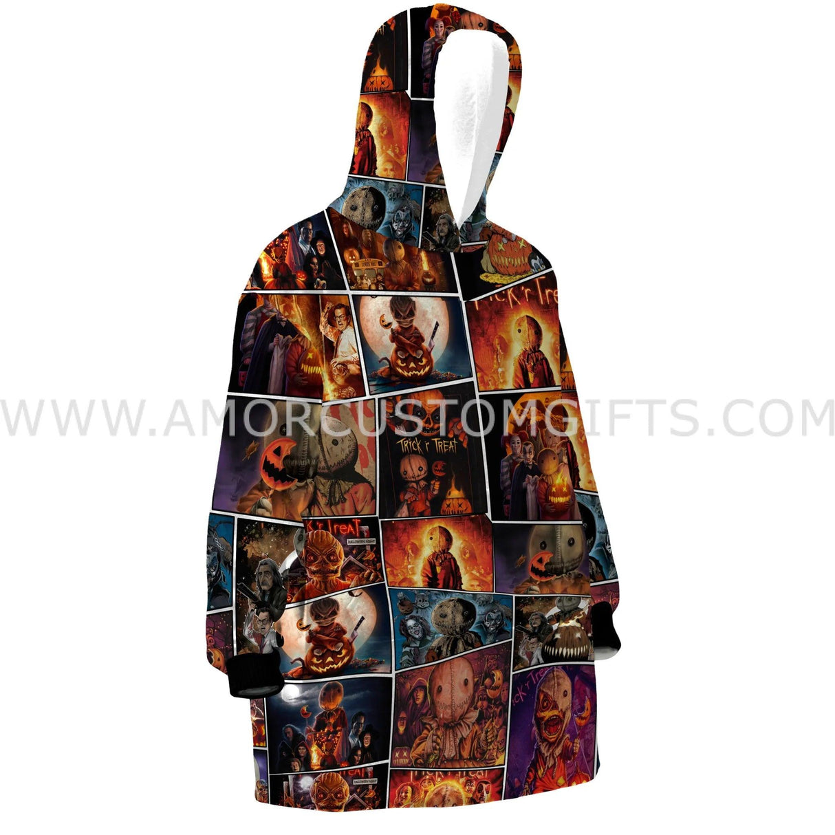 Personalized Trick r Treat Halloween Snug Oversized Wearable Hoodie Blanket-Hoodie Blanket-Amor Custom Gifts