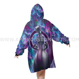 Personalized Trippy Cosmic Mewtwo PK Snug Oversized Wearable Hoodie Blanket-Hoodie Blanket-Amor Custom Gifts