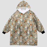 Personalized Trippy Ghost Embroidery Ghosts Halloween Snug Oversized Wearable Hoodie Blanket-Hoodie Blanket-Amor Custom Gifts