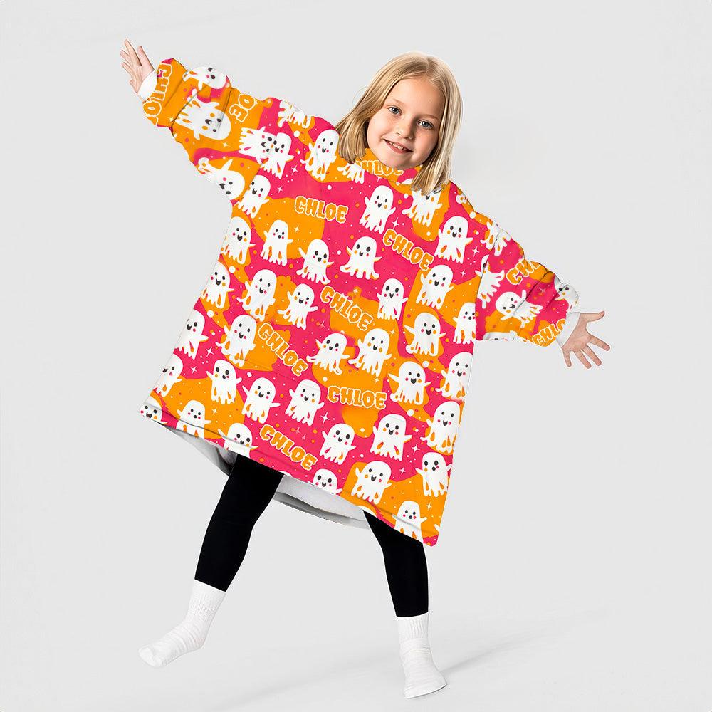 Personalized Twinkle Ghost Halloween Snug Oversized Wearable Hoodie Blanket-Hoodie Blanket-Amor Custom Gifts