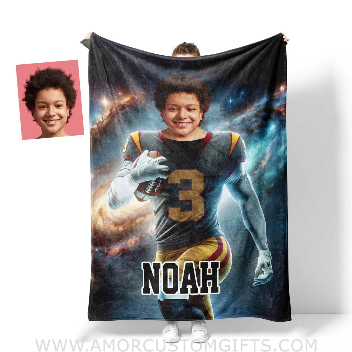 Blankets Personalized NCAA USC Baseball Boy Trojans Photo Blanket | Custom Name & Face Boy Blanket