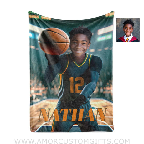 Personalized Nba Utah Basketball Boy Jazz Photo Blanket Blankets