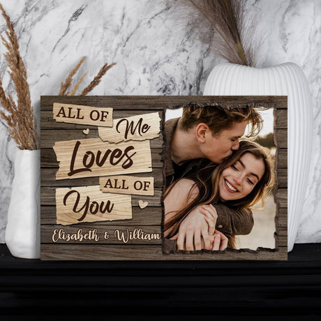 Posters, Prints, & Visual Artwork Personalized Valentine All Of Me Loves You - Custom Photo & Name Poster Canvas Print