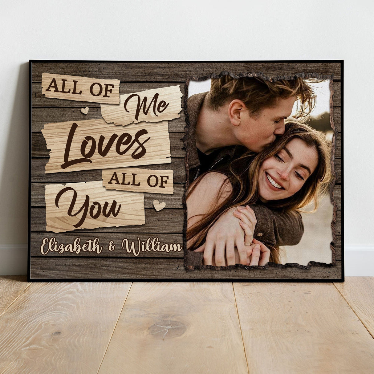 Posters, Prints, & Visual Artwork Personalized Valentine All Of Me Loves You - Custom Photo & Name Poster Canvas Print