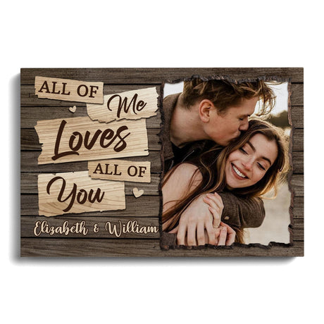 Posters, Prints, & Visual Artwork Personalized Valentine All Of Me Loves You - Custom Photo & Name Poster Canvas Print