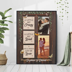 Posters, Prints, & Visual Artwork Personalized Valentine Crazy Loud Love - Custom Photo & Name Poster Canvas Print