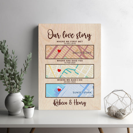 Posters, Prints, & Visual Artwork Personalized Valentine Map Location - Custom Map & Name Poster Canvas Print