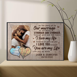 Posters, Prints, & Visual Artwork Personalized Valentine Map Location - Custom Photo & Name Poster Canvas Print