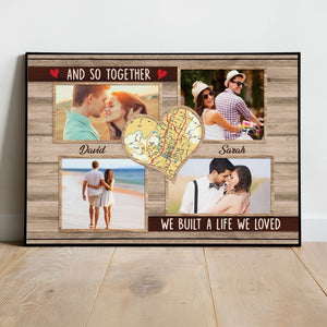 Posters, Prints, & Visual Artwork Personalized Valentine Map Location - Custom Photo & Name Poster Canvas Print