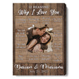 Posters, Prints, & Visual Artwork Personalized Valentine's Day Why I Love You Puzzles Canvas  - Custom Photo & Name Poster Canvas Print