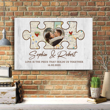 Posters, Prints, & Visual Artwork Personalized Valentine Puzzles - Custom Photo & Name Poster Canvas Print