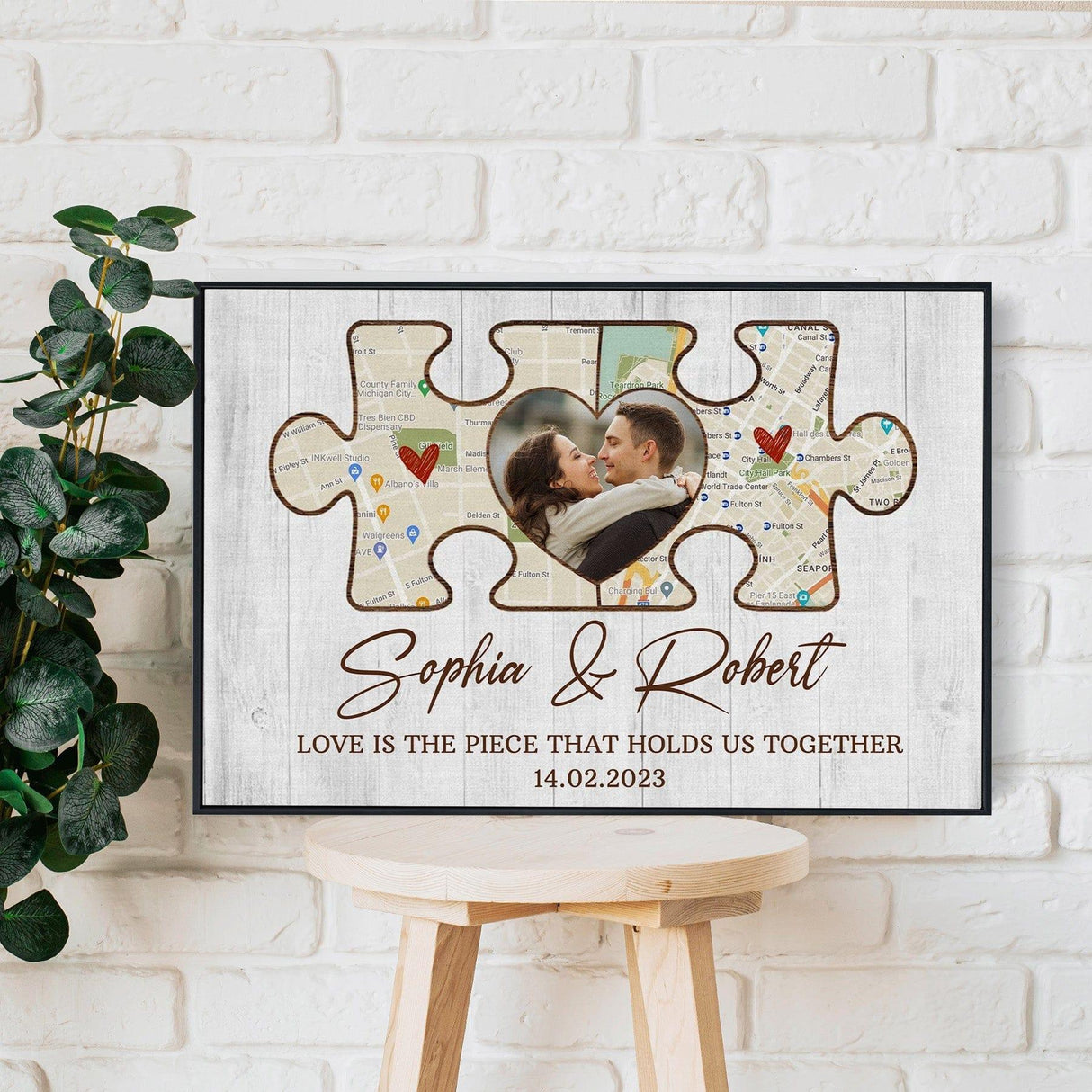 Posters, Prints, & Visual Artwork Personalized Valentine Puzzles - Custom Photo & Name Poster Canvas Print