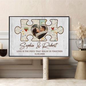 Posters, Prints, & Visual Artwork Personalized Valentine Puzzles - Custom Photo & Name Poster Canvas Print