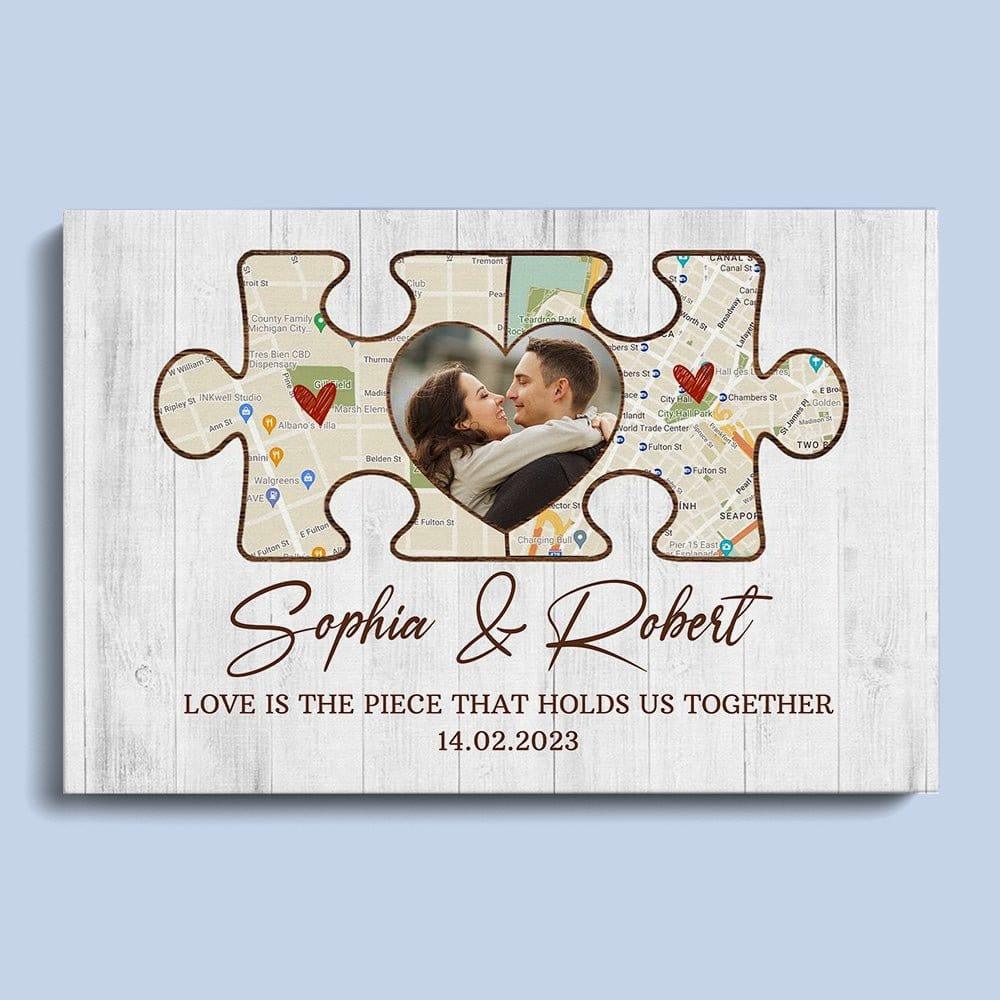 Posters, Prints, & Visual Artwork Personalized Valentine Puzzles - Custom Photo & Name Poster Canvas Print