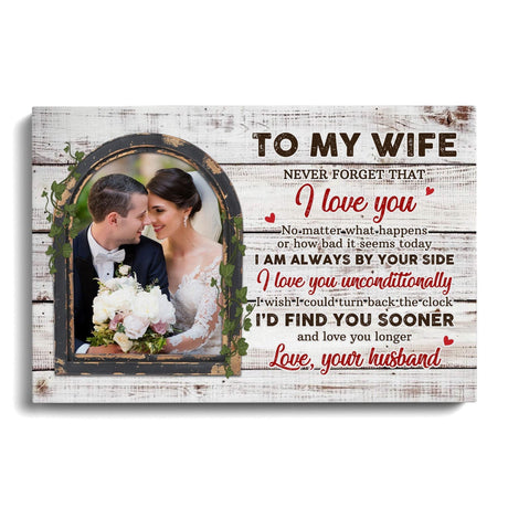 Posters, Prints, & Visual Artwork Personalized Valentine To My Wife - Custom Photo & Name Poster Canvas Print