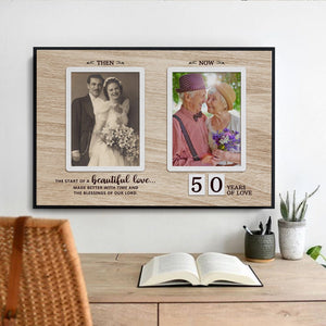 Posters, Prints, & Visual Artwork Personalized Valentine Wedding Anniversary - Custom Photo & Name Poster Canvas Print