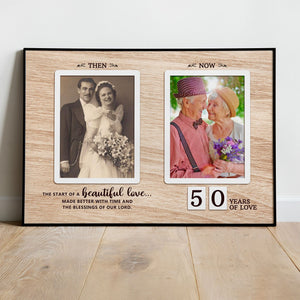 Posters, Prints, & Visual Artwork Personalized Valentine Wedding Anniversary - Custom Photo & Name Poster Canvas Print