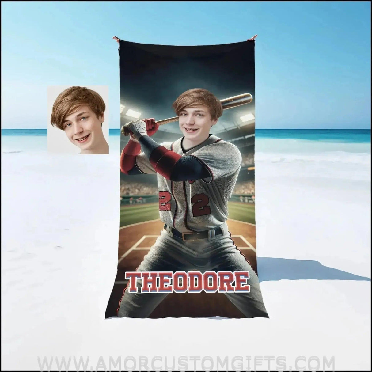 Towels Personalized MLB Washington Baseball Boy Nationals Photo Beach Towel