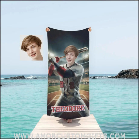 Towels Personalized MLB Washington Baseball Boy Nationals Photo Beach Towel