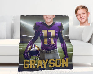 Blankets Personalized NCAA Washington Hockey Boy Huskies Photo Blanket | Custom Name & Face Boy Blanket