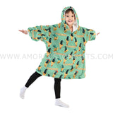 Personalized Wizard Burritos Mint Snug Oversized Wearable Hoodie Blanket-Hoodie Blanket-Amor Custom Gifts