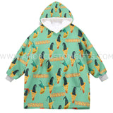 Personalized Wizard Burritos Mint Snug Oversized Wearable Hoodie Blanket-Hoodie Blanket-Amor Custom Gifts