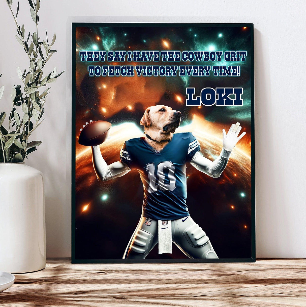 Posters, Prints, & Visual Artwork Pet Lovers - Dallas Dog Football Canvas Pet - Personalized Pet Poster Canvas Print