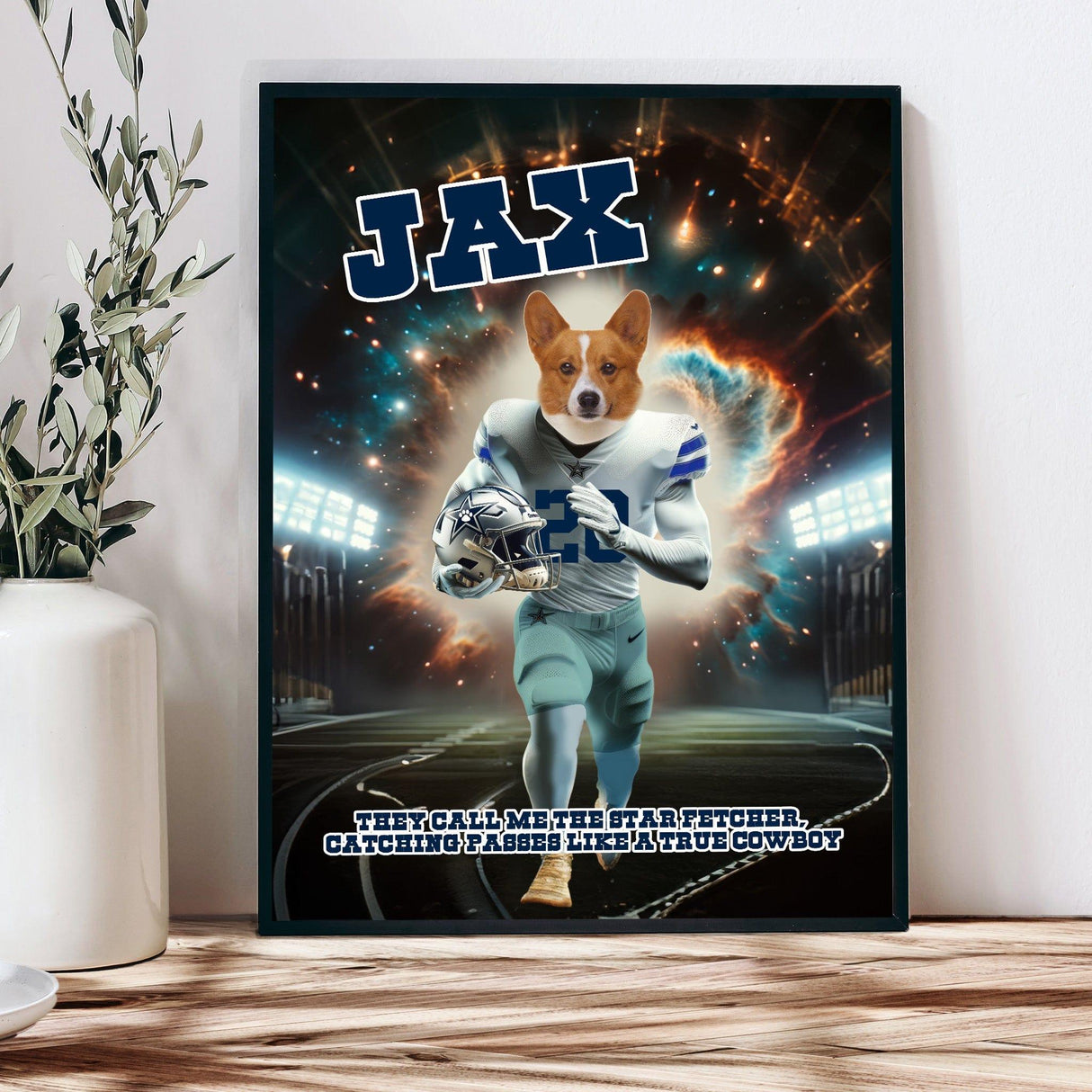 Posters, Prints, & Visual Artwork Pet Lovers - Dallas Dog Football Canvas Pet - Personalized Pet Poster Canvas Print