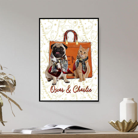 Posters, Prints, & Visual Artwork Pet Lovers - Luxury Bag - Personalized Pet Poster Canvas Print